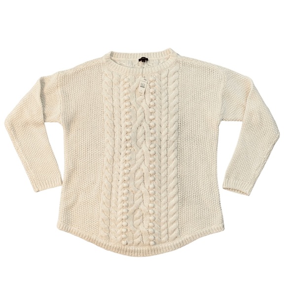 Talbots Sweaters - NWT Talbots Wool-Blend Cable Knit Crewneck Sweater✨Off-White (L)